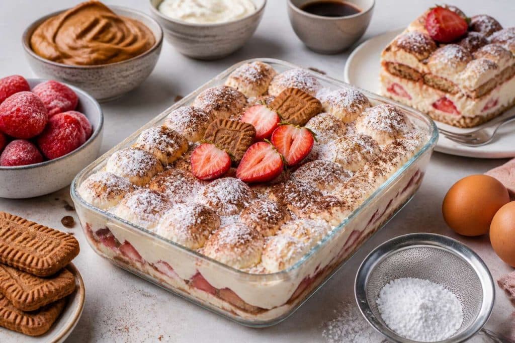 Tiramisu fraises-spéculoos : dessert gourmand simplifié