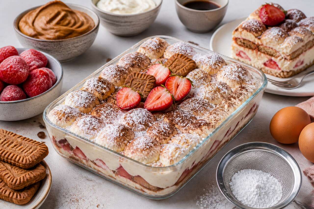 Tiramisu fraises-spéculoos : dessert gourmand simplifié