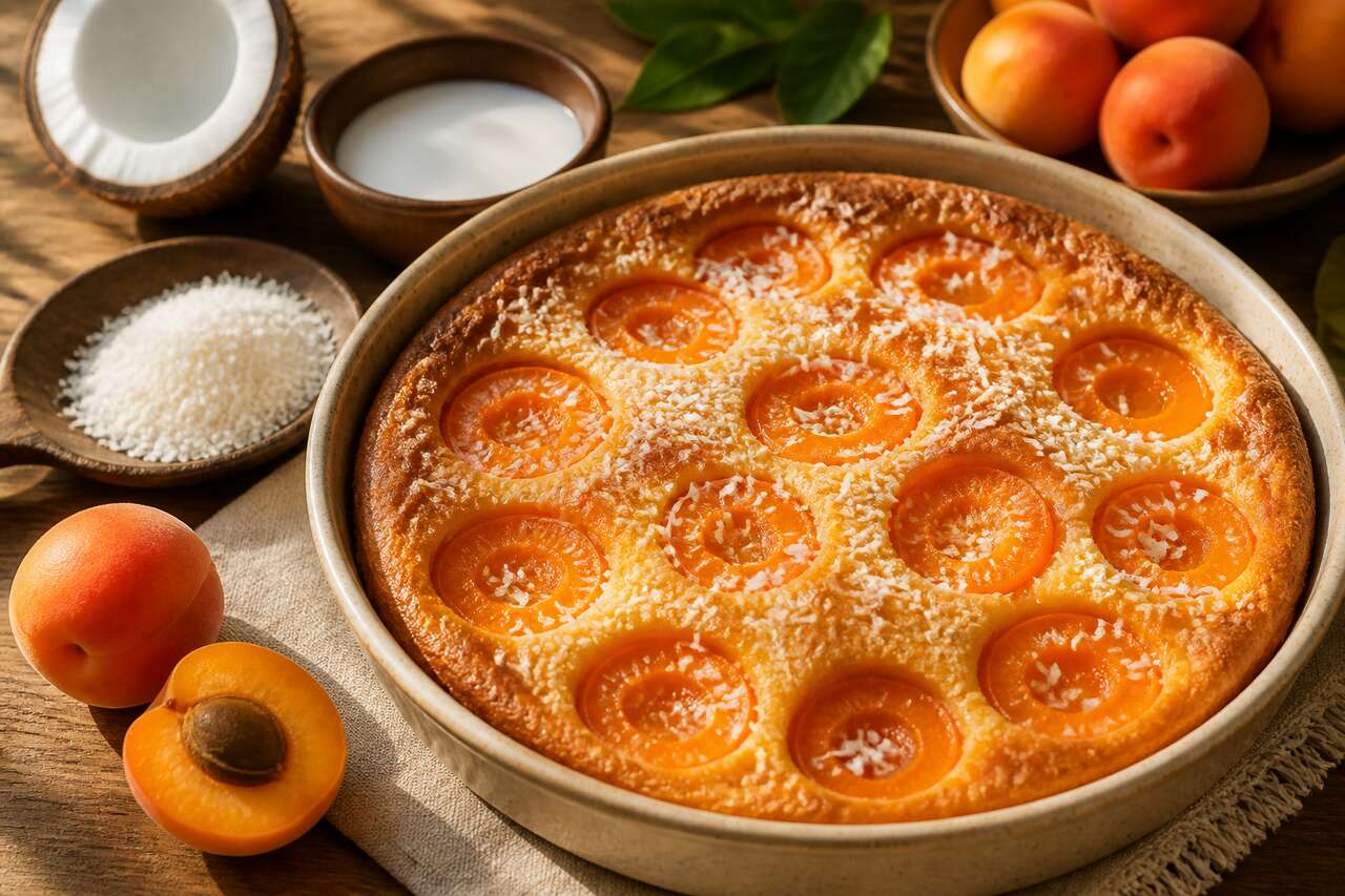 Clafoutis abricots coco en vidéo facile à suivre