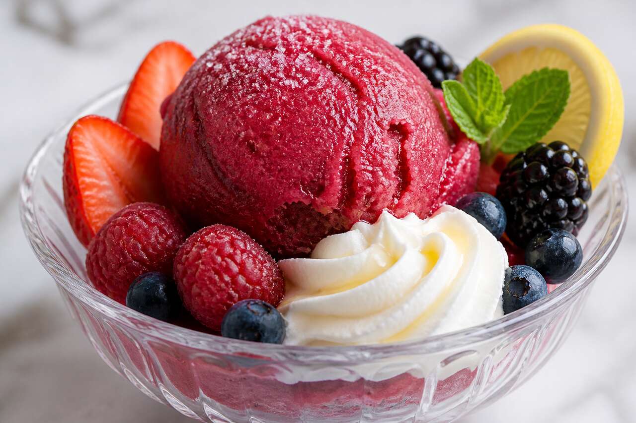 Sorbet fruits rouges sans sorbetière facile
