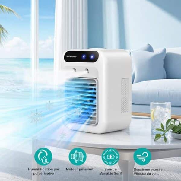 Découvrez notre test complet du climatiseur portable silencieux 4 en 1 de 500 ml. Performance, silenciosité et polyvalence : tous les détails pour bien choisir.