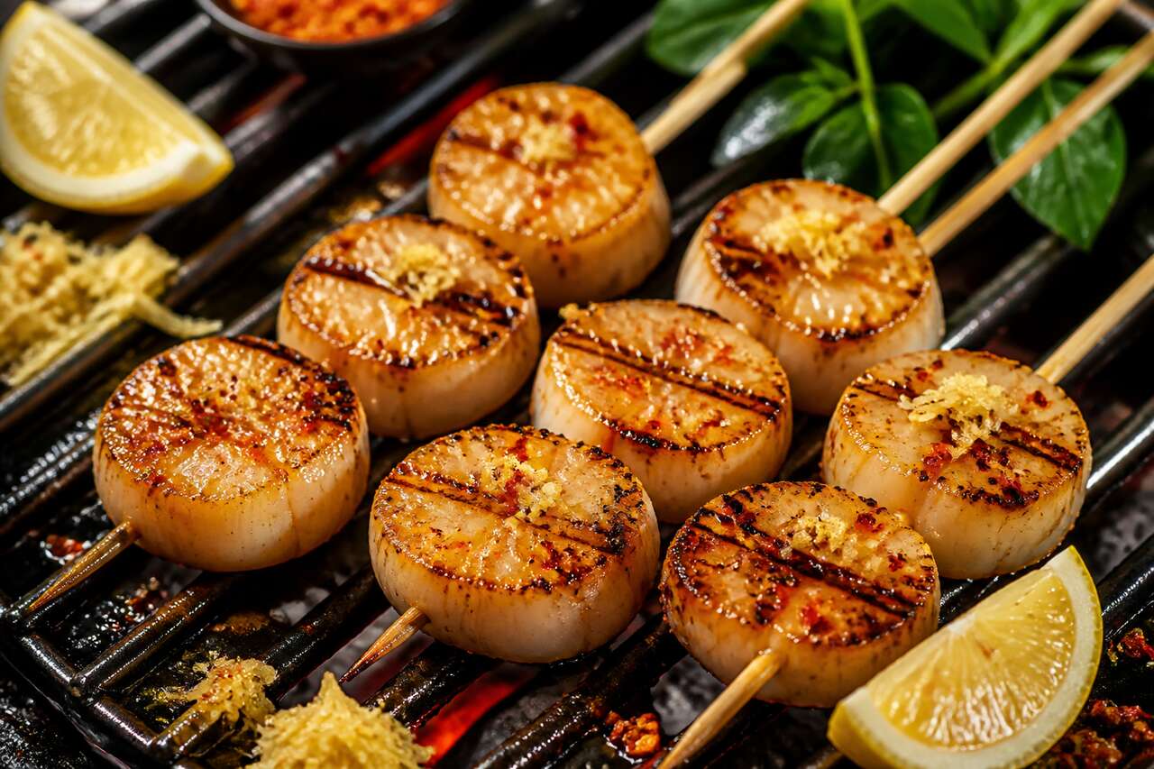 Saint-Jacques barbecue marinées : brochettes faciles