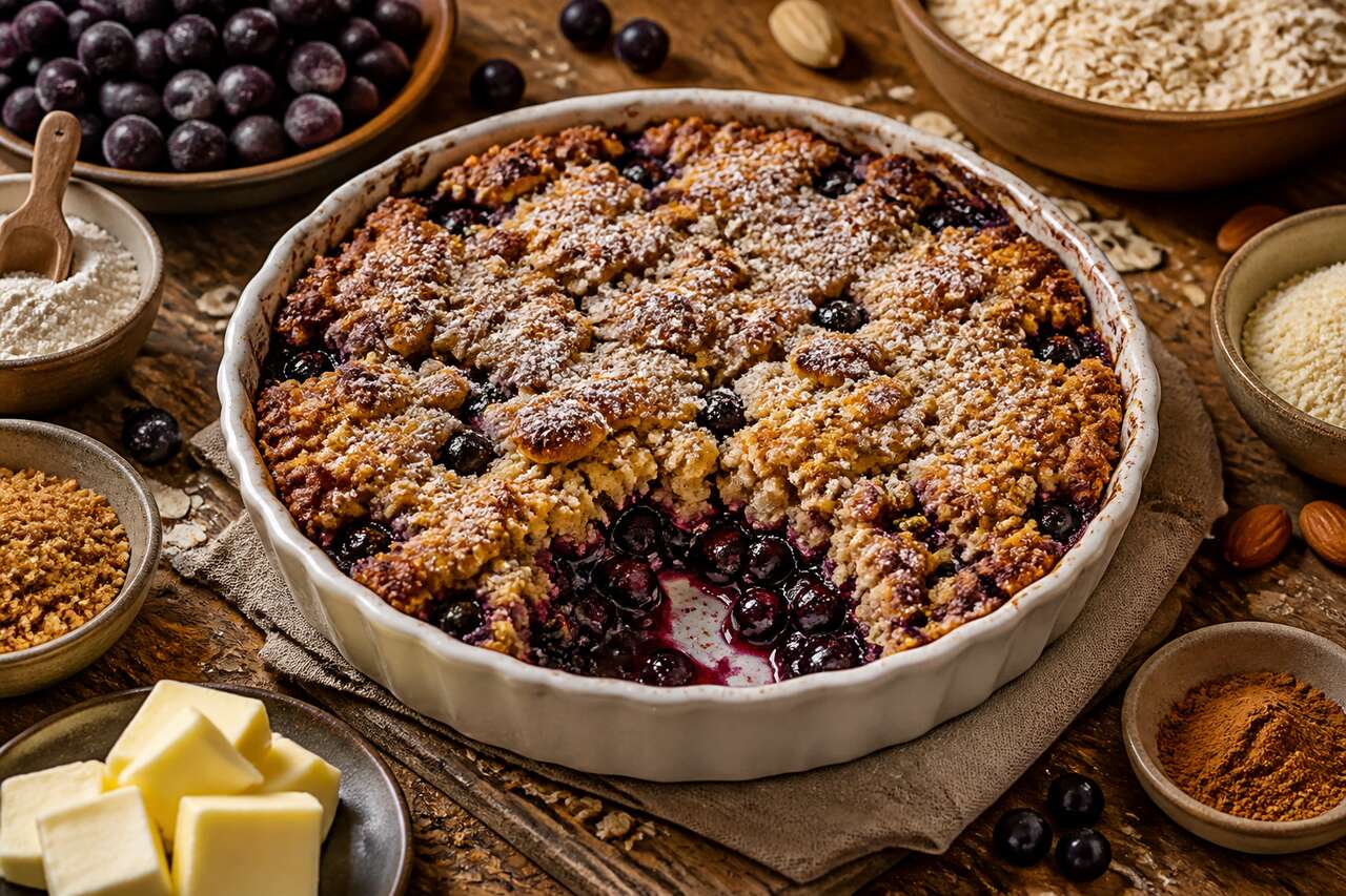 Crumble cassis gourmand et facile à réaliser