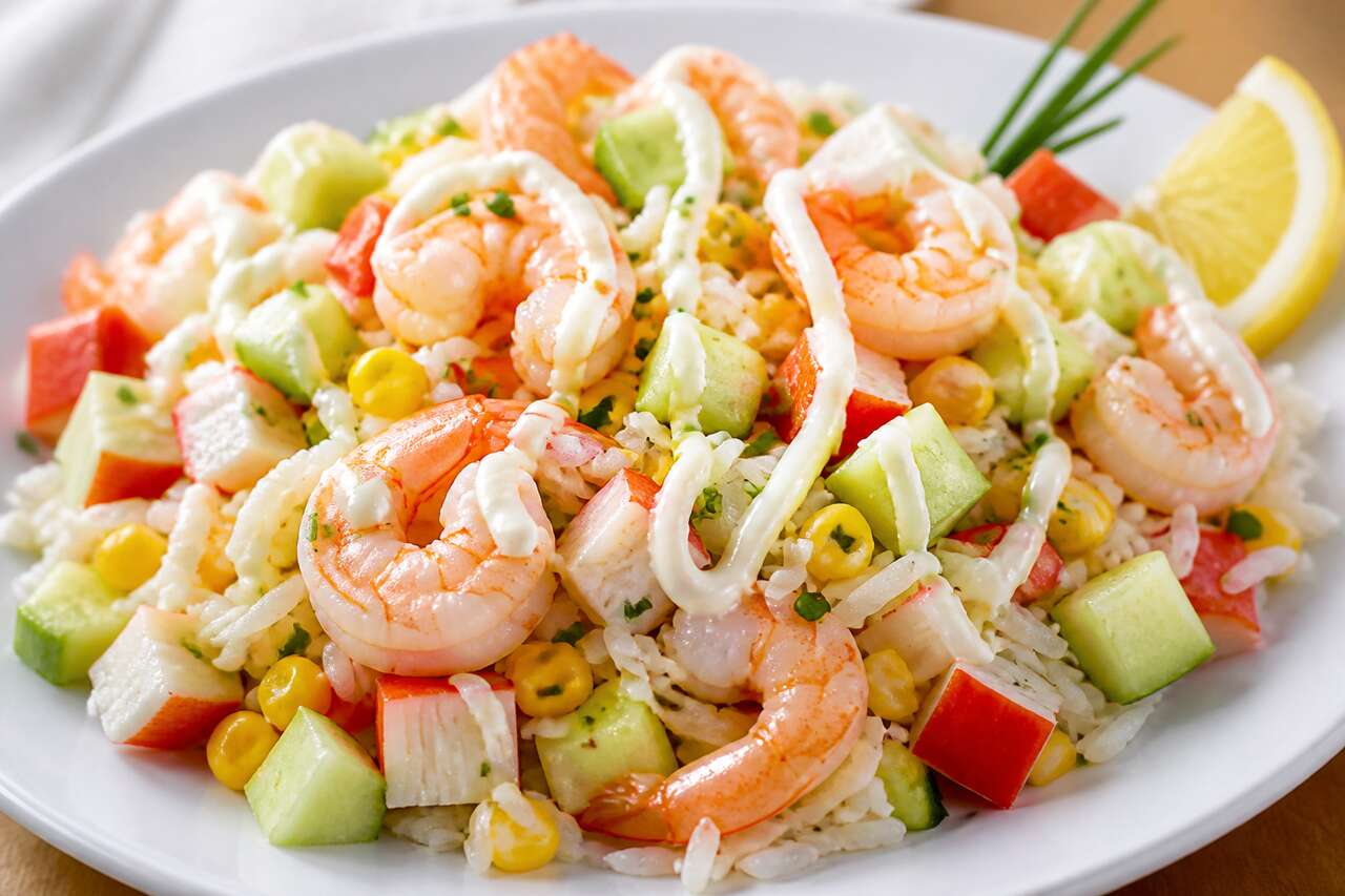 Salade légère aux crevettes et surimi : recette express et savoureuse