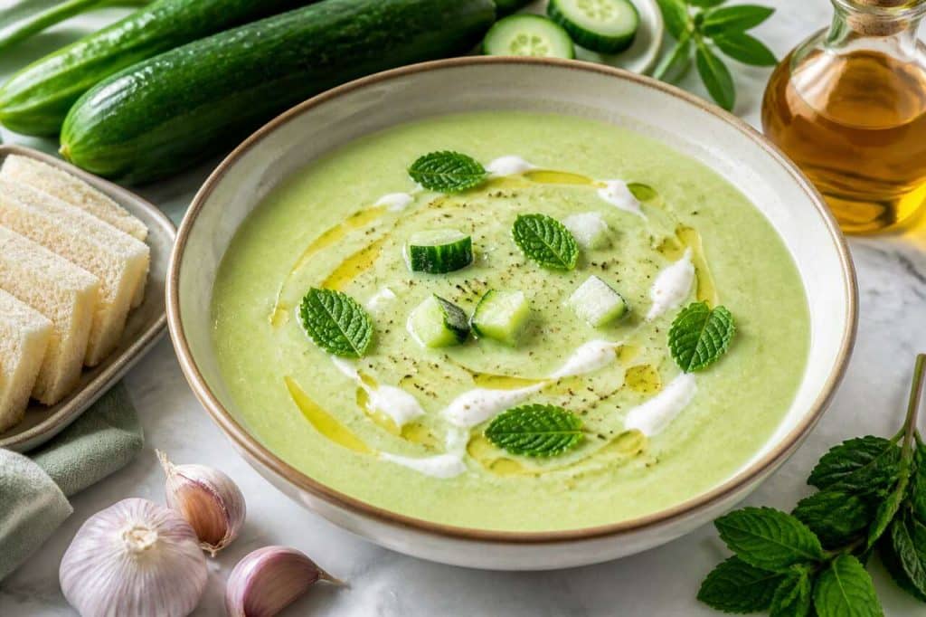 Gaspacho concombre léger et rafraîchissant