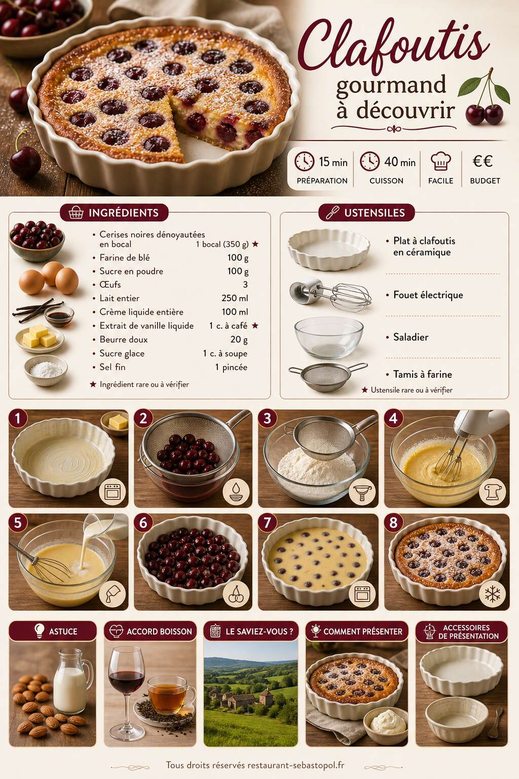 Fiche recette Clafoutis gourmand &agrave; d&eacute;couvrir