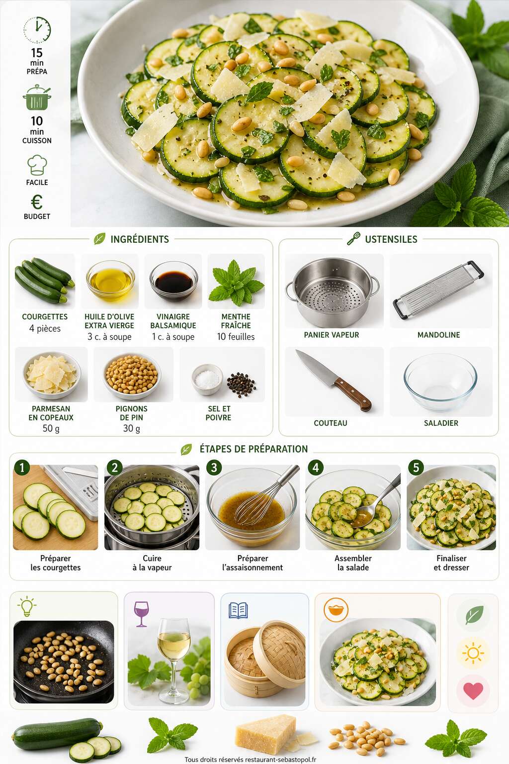 Fiche recette Salade de courgettes vapeur : la recette ultra l&eacute;g&egrave;re &agrave; adopter
