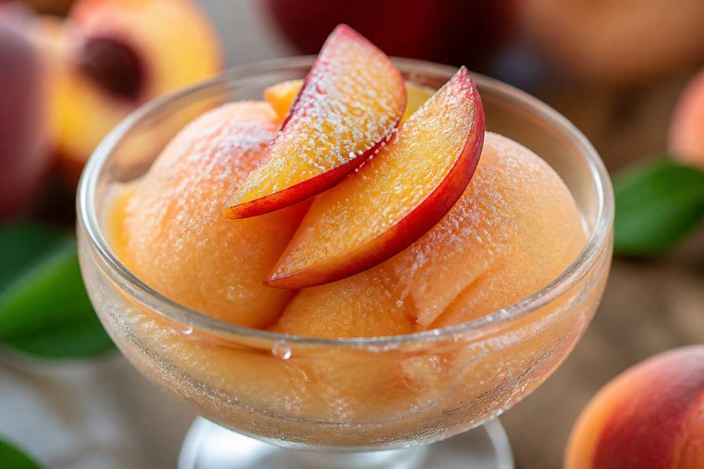 Sorbet pêche fait maison facile