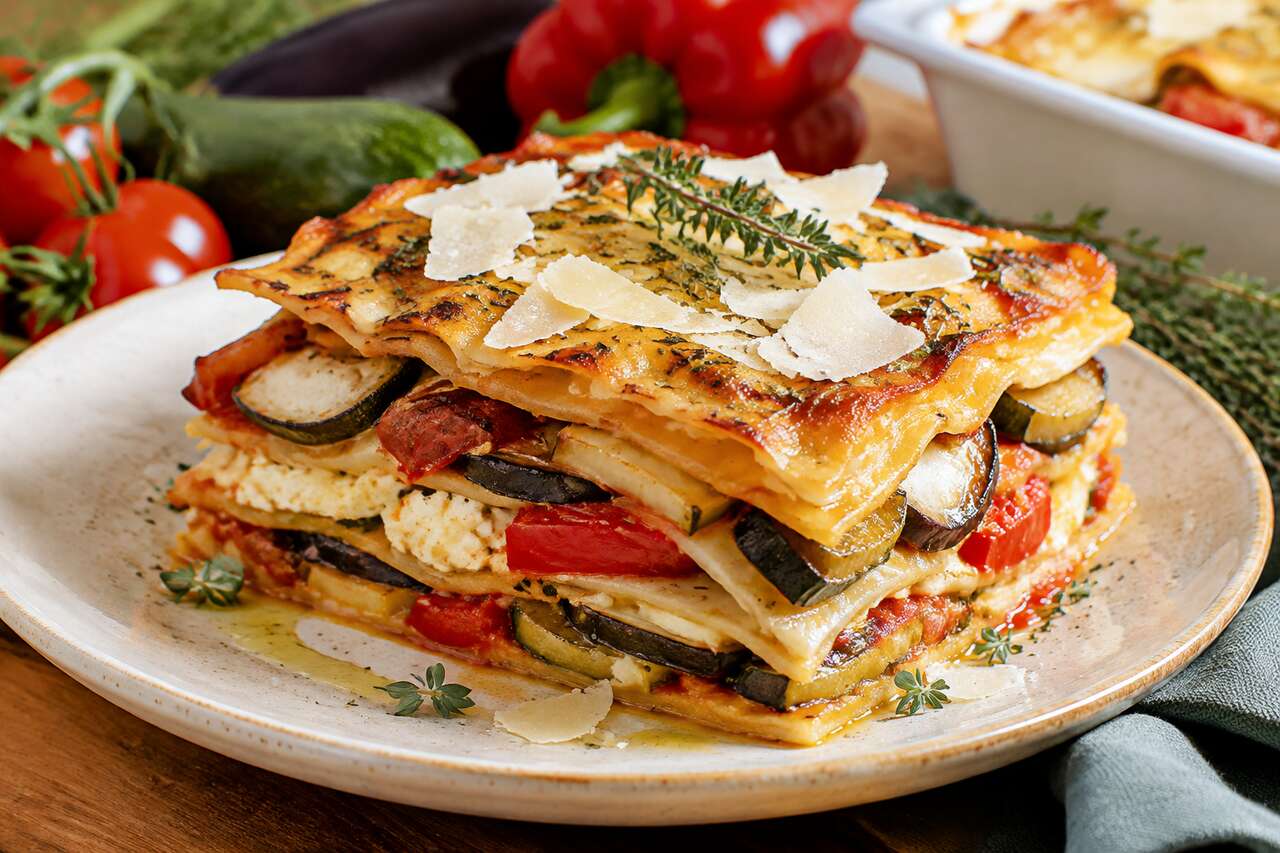 Lasagnes végétariennes ratatouille chèvre