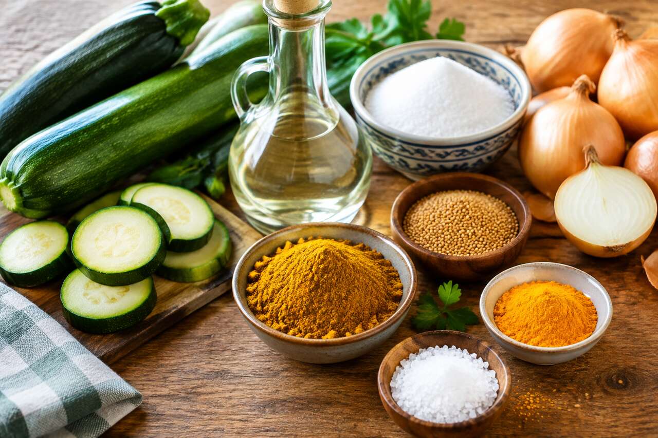 Courgettes aigre-douces au curry en bocaux : une recette