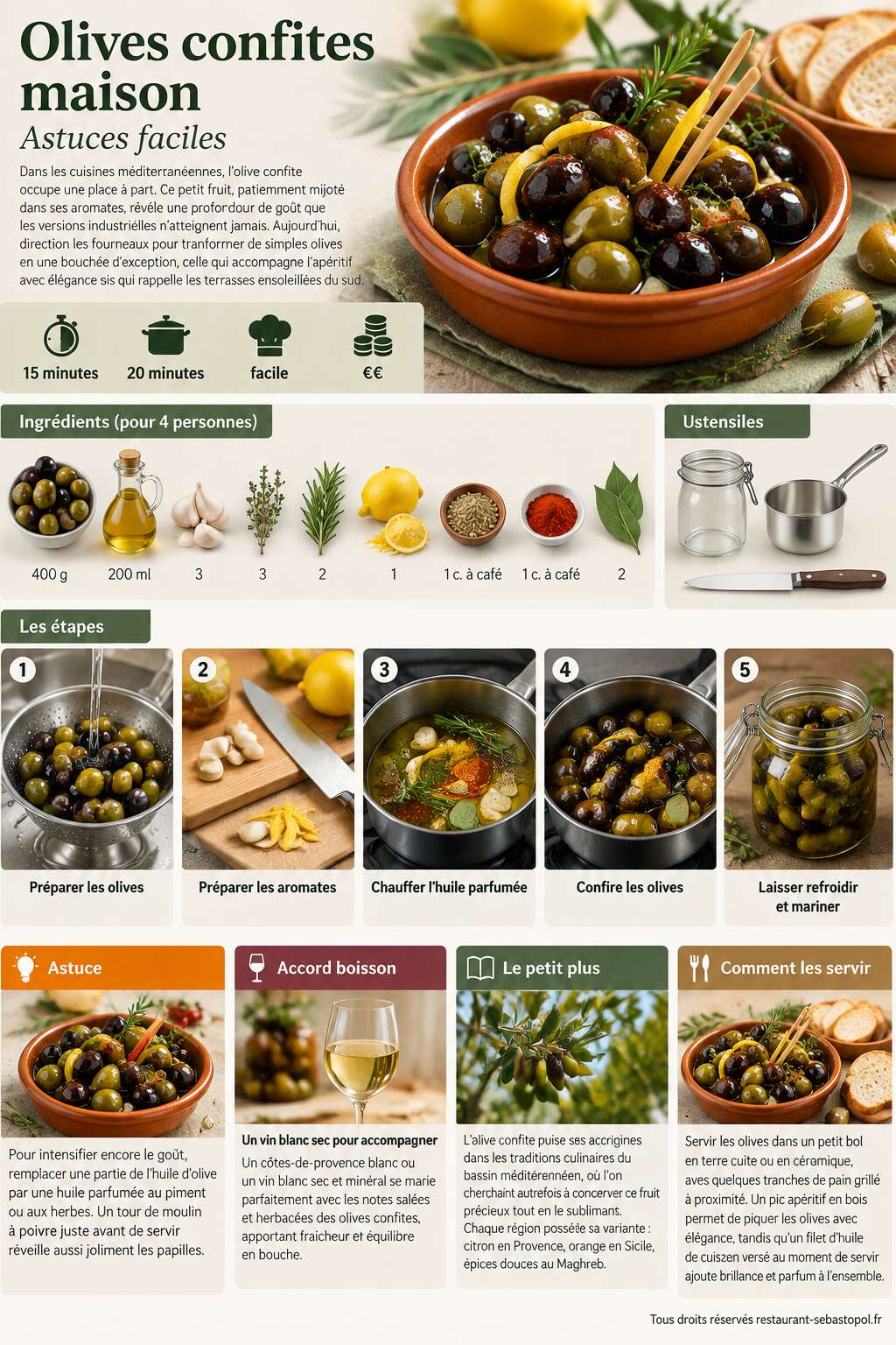 Fiche recette Olives confites maison : astuces faciles Fiche recette Olives confites maison : astuces faciles