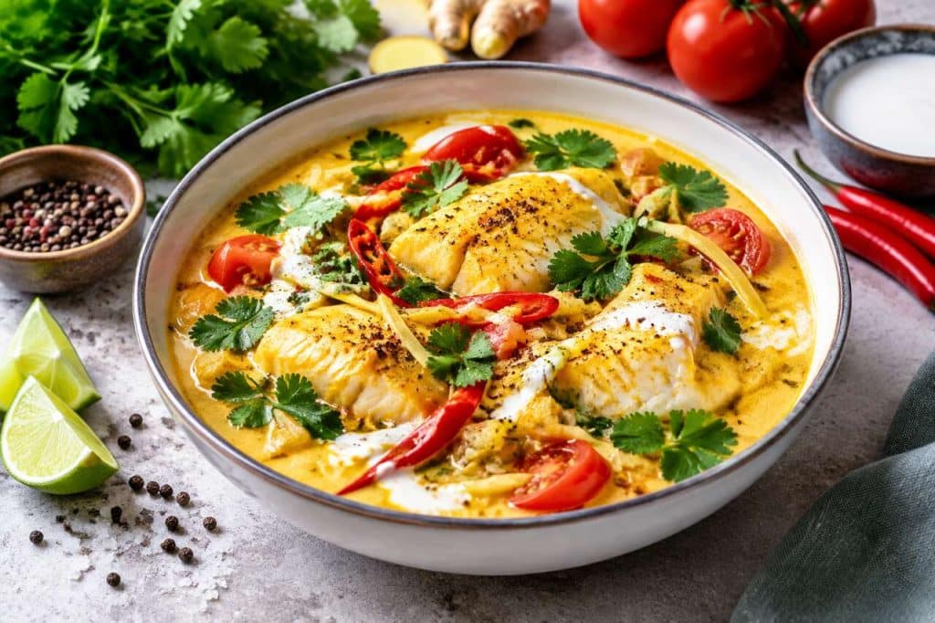 Ragoût poisson coco épices exotique facile