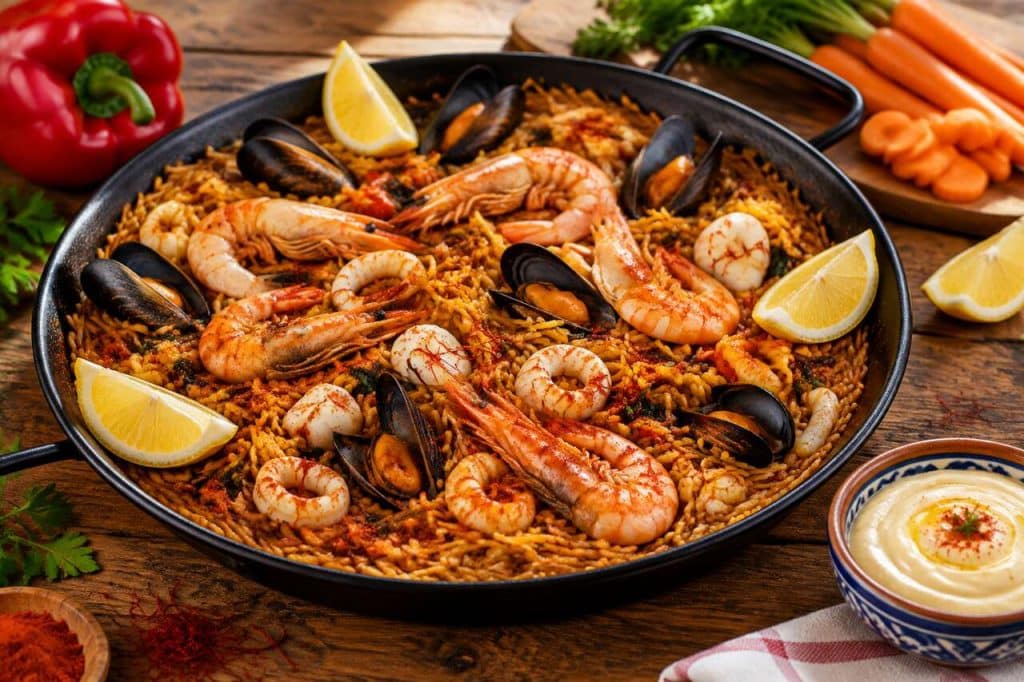 Fideuà espagnole : paella revisitée aux vermicelles