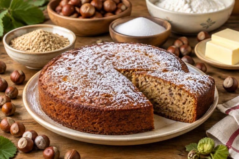 Gâteau creusois traditionnel aux noisettes
