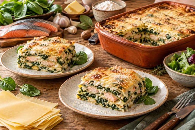 Lasagnes épinards-truites délicieuses faites maison