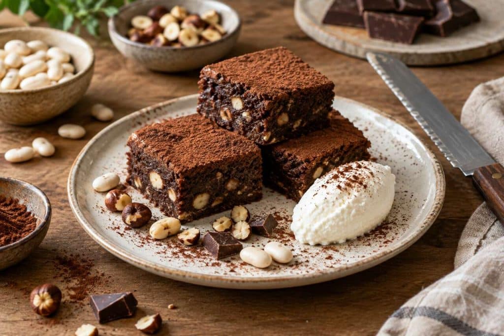 Brownie haricots blancs chocolat noisettes léger