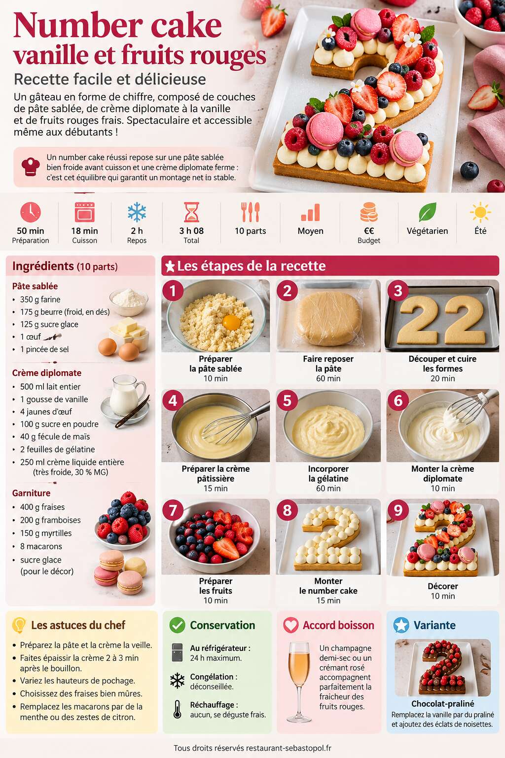Fiche recette Number cake vanille et fruits rouges : recette facile et délicieuse Fiche recette Number cake vanille et fruits rouges : recette facile et délicieuse