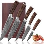 Test du set de couteaux professionnels Wakoli Edib en acier de Damas