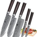 Test XINZUO : couteaux de cuisine damas finition martelée